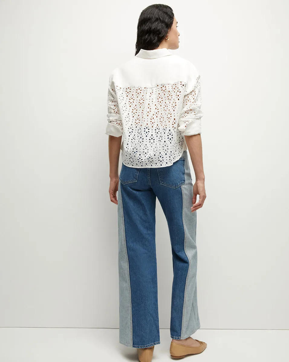 Veronica Beard Tops*Aderes Cotton Eyelet Shirt in White