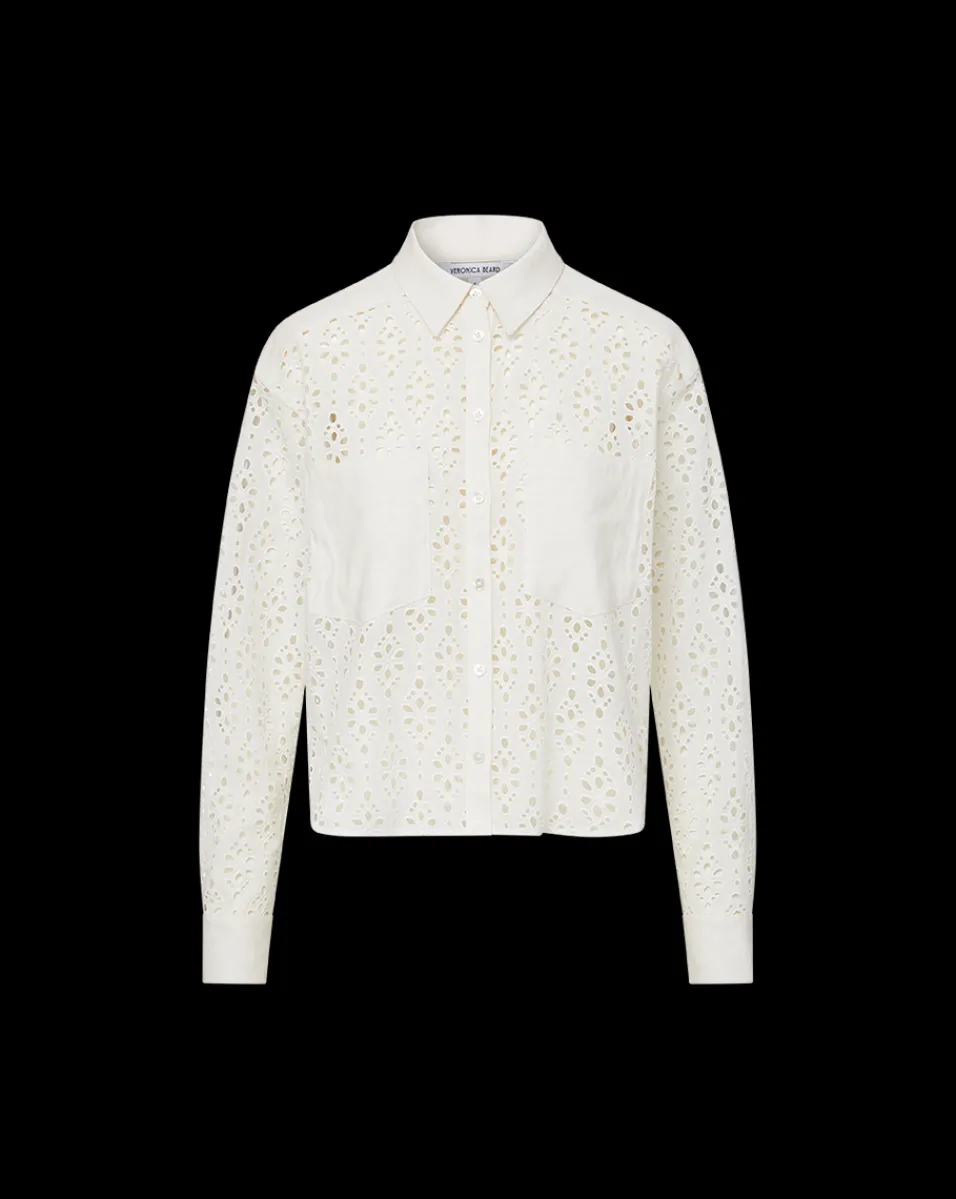 Veronica Beard Tops*Aderes Cotton Eyelet Shirt in White