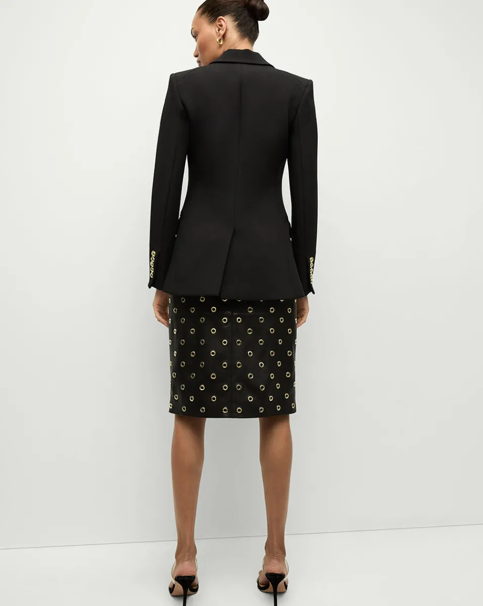 Veronica Beard Skirts & Shorts|Party Dressing*Anderson Leather Grommet Skirt in Black Black/Gold