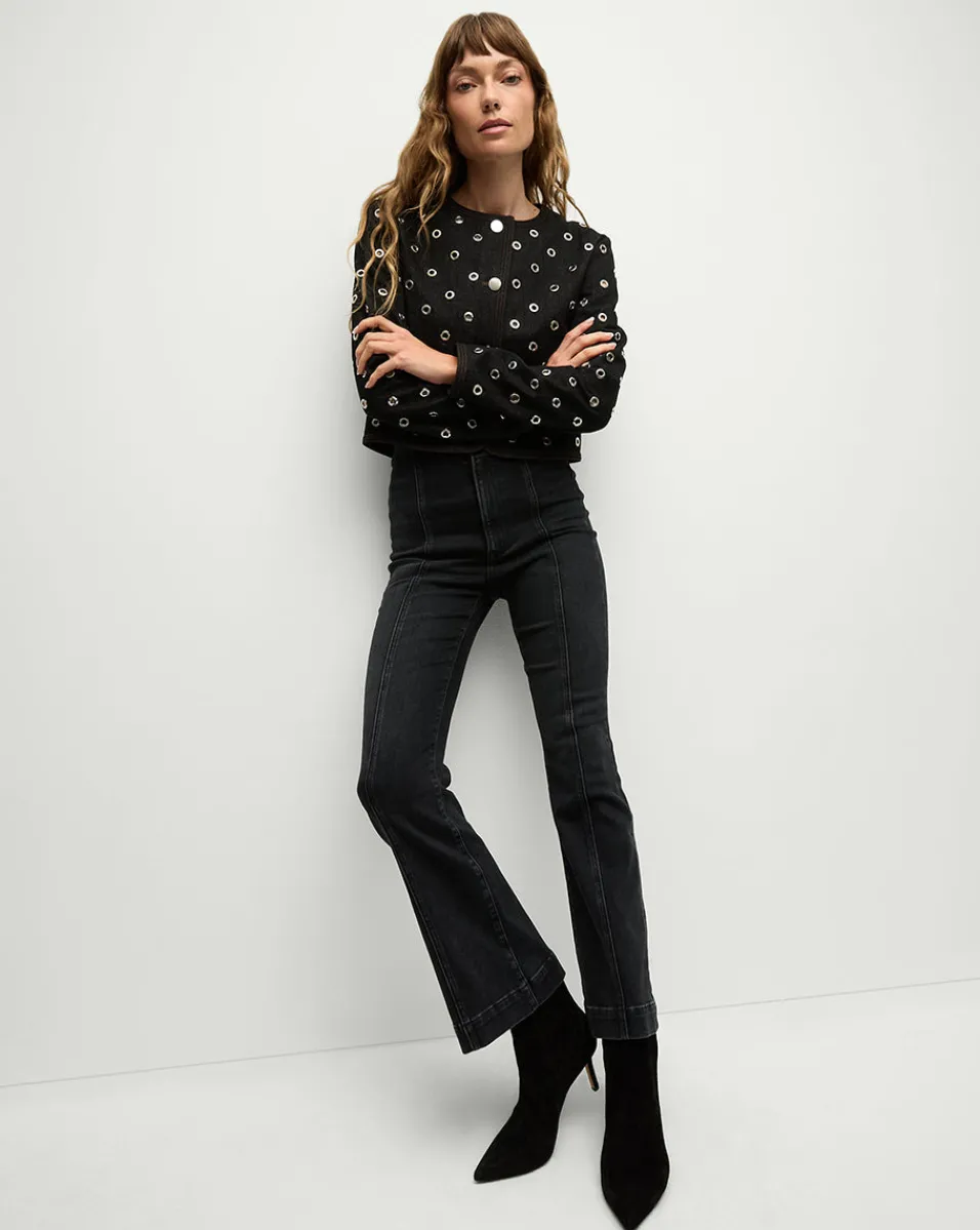 Veronica Beard Jackets & Outerwear|Party Dressing*Beale Grommet Jacket in Black | Studded Jacket WashedBlack/Silver