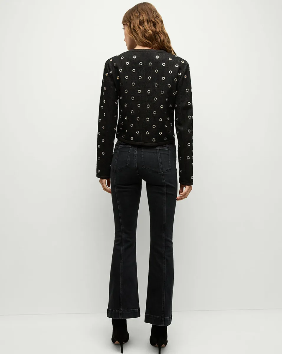 Veronica Beard Jackets & Outerwear|Party Dressing*Beale Grommet Jacket in Black | Studded Jacket WashedBlack/Silver
