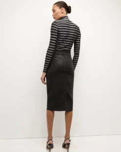 Veronica Beard Skirts & Shorts|Matching Sets*Breves Midi Skirt Coated in Black High Gloss BlackHighGloss
