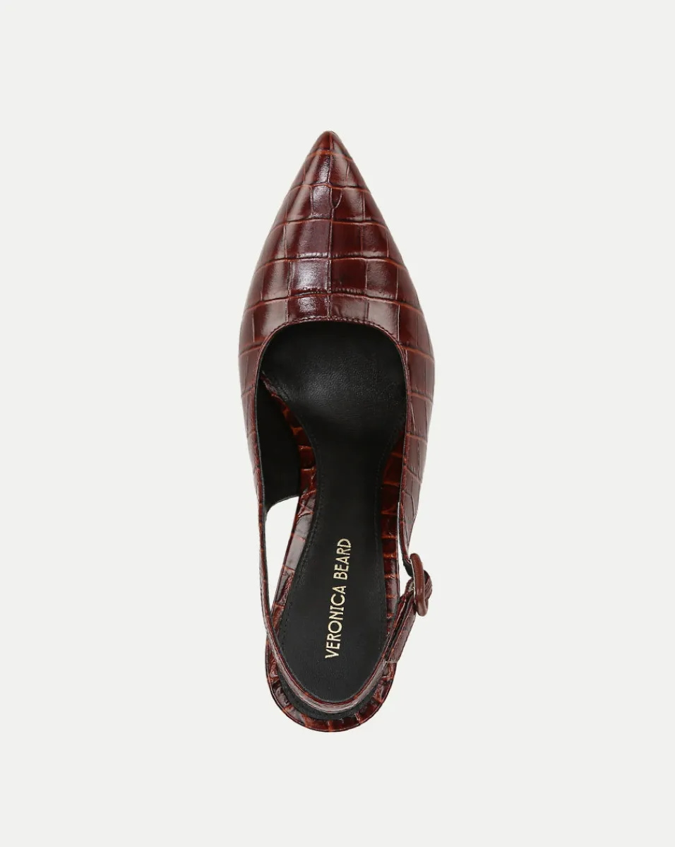 Veronica Beard Pumps|The Veronicas' Favorites*Callie Croc-Embossed Slingback Pump in Sepia