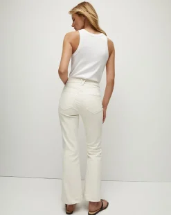 Veronica Beard Jeans*Carson Patch Pocket Kick-Flare Jean in Ecru EcruPatchPockets
