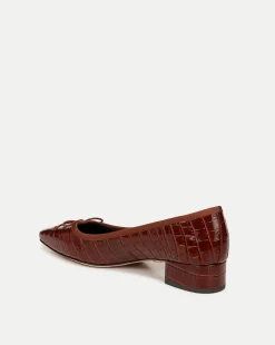 Veronica Beard Flats & Loafers|Pumps*Cecile Croc-Embossed Ballet Pump in Sepia