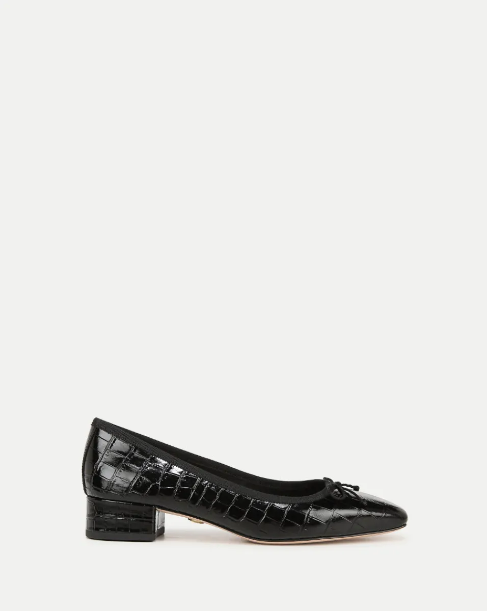 Veronica Beard Flats & Loafers|Pumps*Cecile Croc-Embossed Ballet Pump in Black