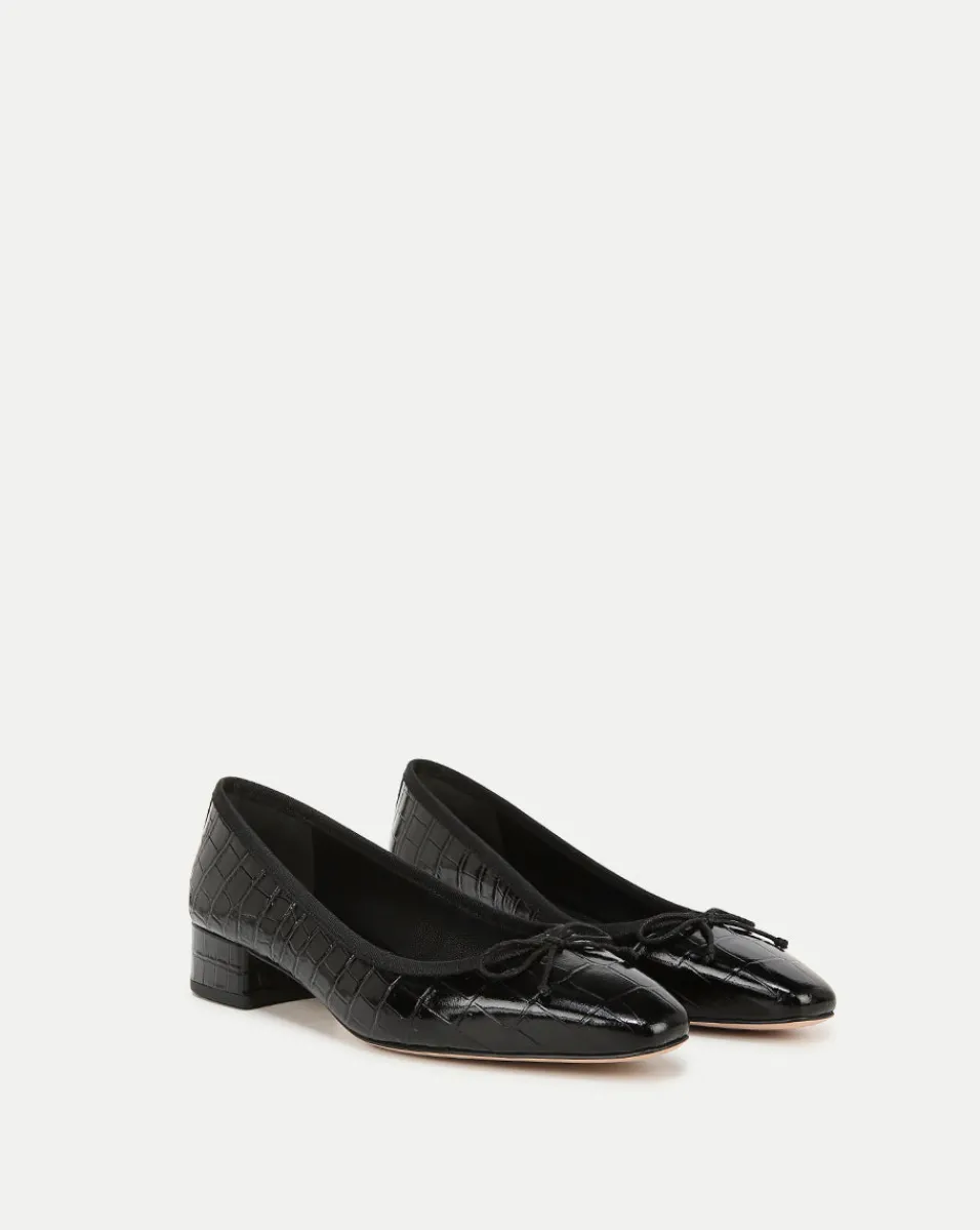 Veronica Beard Flats & Loafers|Pumps*Cecile Croc-Embossed Ballet Pump in Black