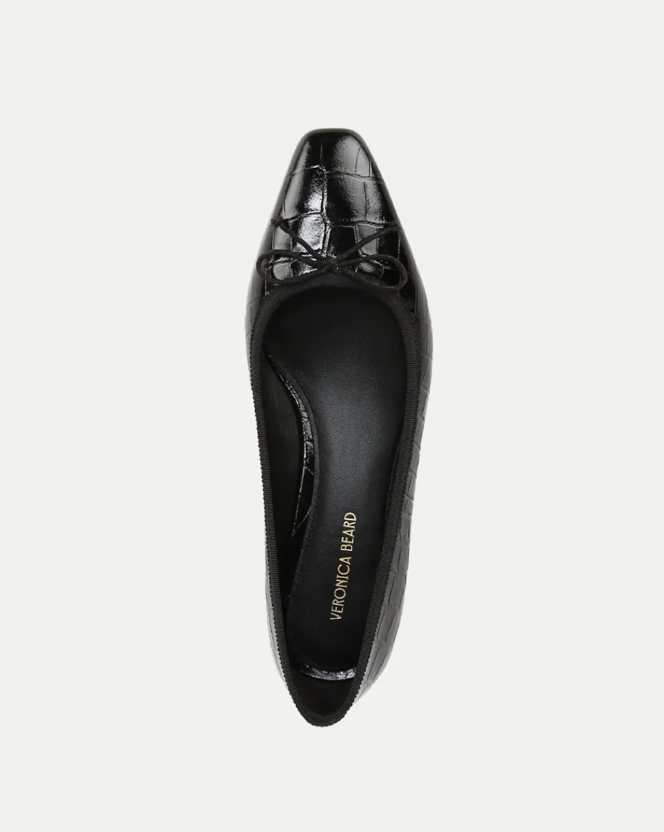 Veronica Beard Flats & Loafers|Pumps*Cecile Croc-Embossed Ballet Pump in Black