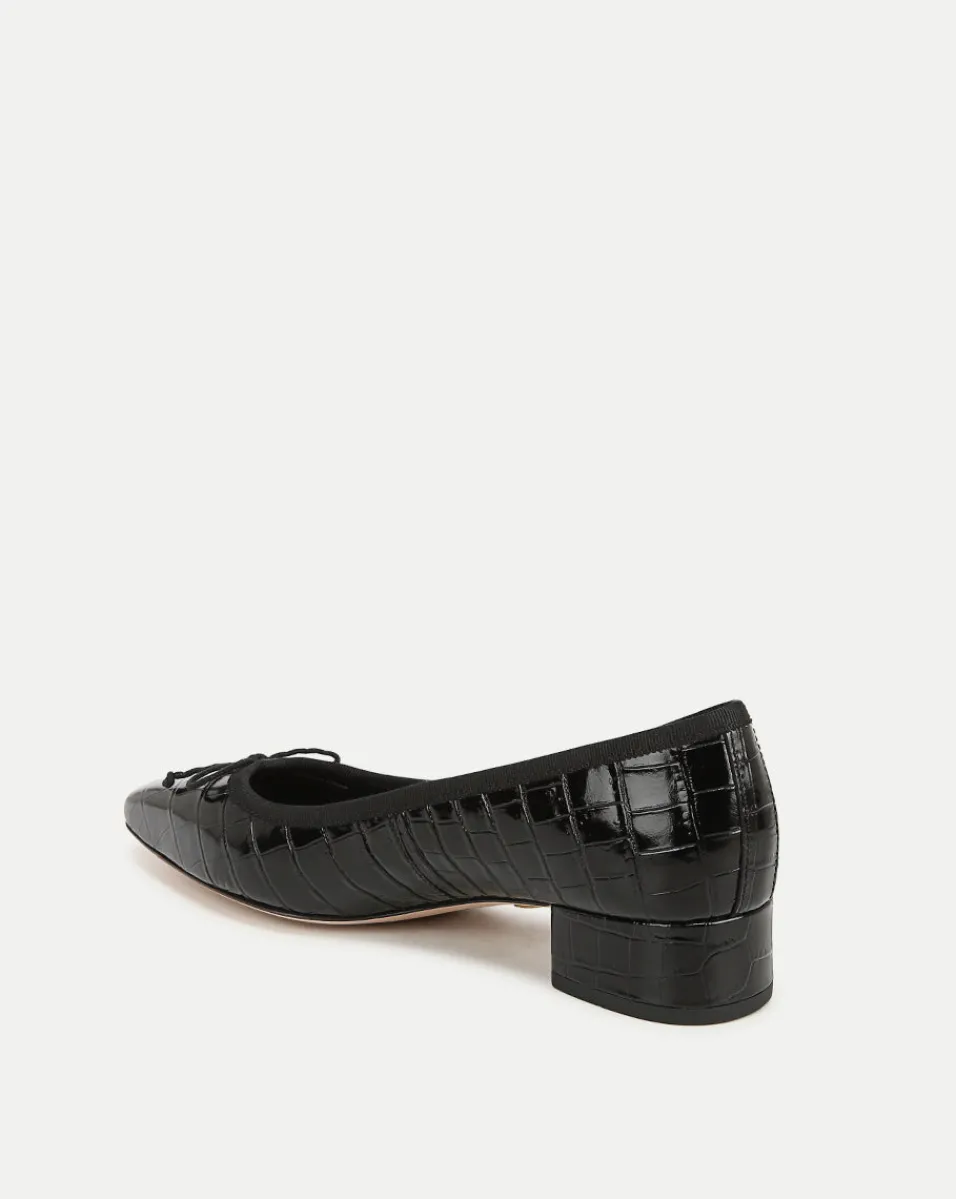 Veronica Beard Flats & Loafers|Pumps*Cecile Croc-Embossed Ballet Pump in Black
