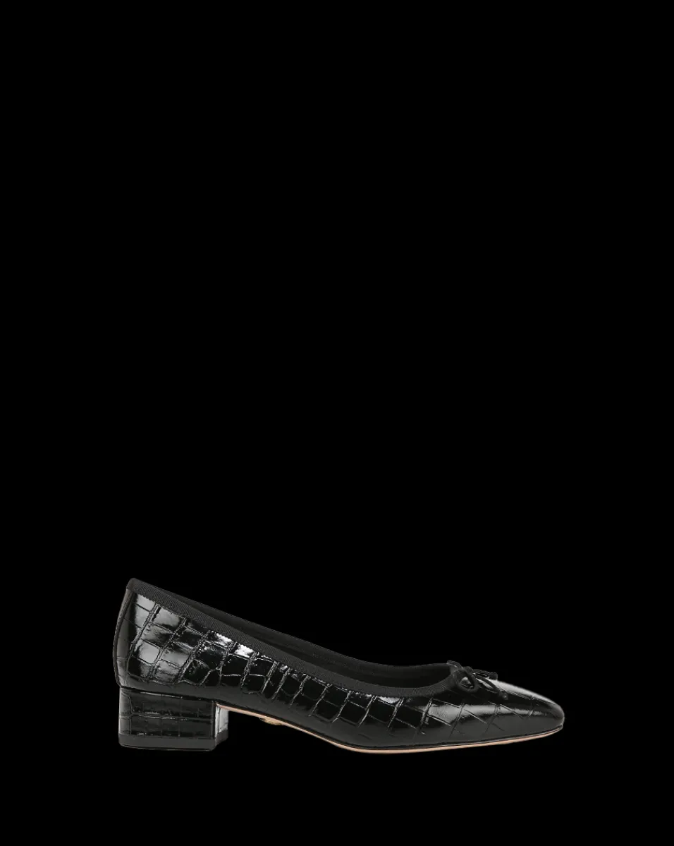 Veronica Beard Flats & Loafers|Pumps*Cecile Croc-Embossed Ballet Pump in Black