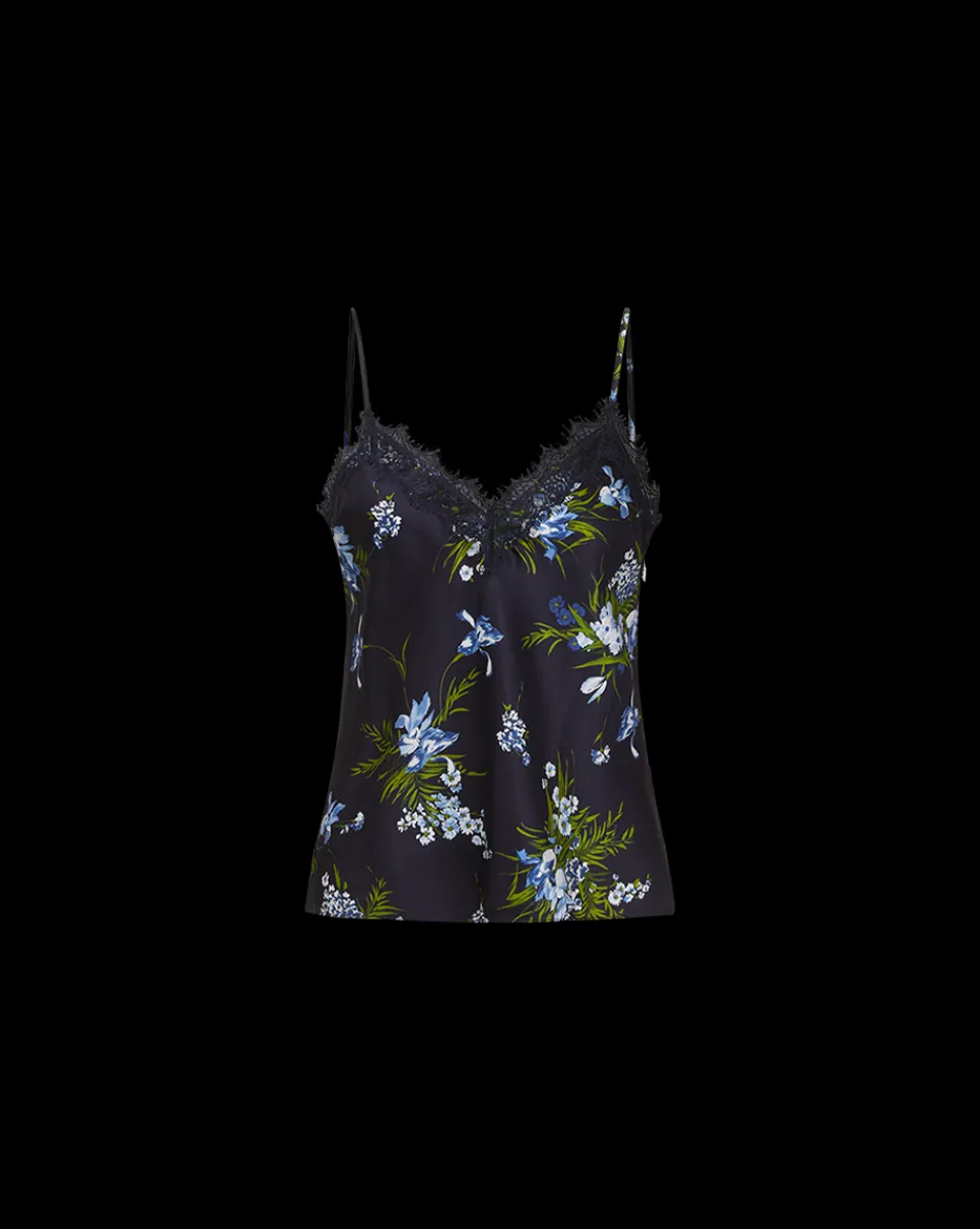 Veronica Beard Tops*Ciarlo Stretch-Silk Top in Navy Multi NavyMulti