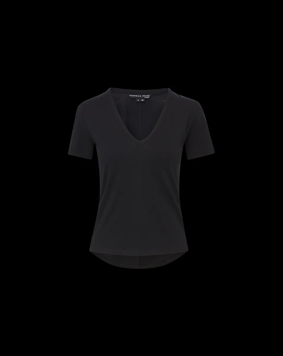 Veronica Beard Tops|Extended Sizes*Cindy V-Neck Tee Black