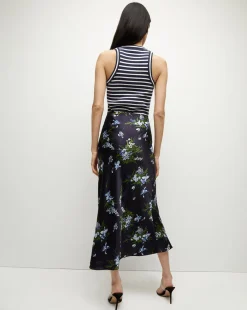 Veronica Beard Skirts & Shorts*Clover Stretch-Silk Skirt in Navy Multi NavyMulti