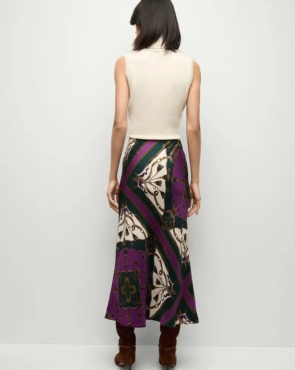 Veronica Beard Skirts & Shorts|Party Dressing*Clover Stretch-Silk Skirt in Pine Multi PineMulti