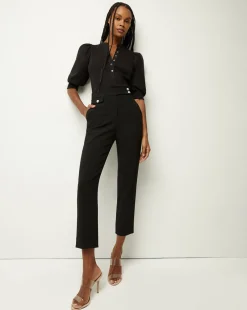 Veronica Beard Tops|Vb Classics*Coralee Puff-Sleeve Tee Black