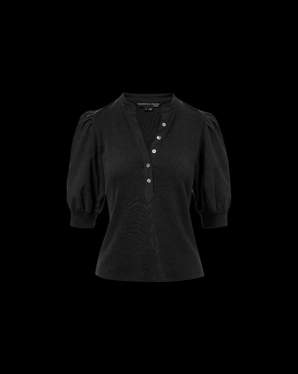Veronica Beard Tops|Vb Classics*Coralee Puff-Sleeve Tee Black
