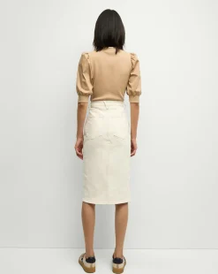 Veronica Beard Tops*Coralee Puff-Sleeve Tee in Khaki
