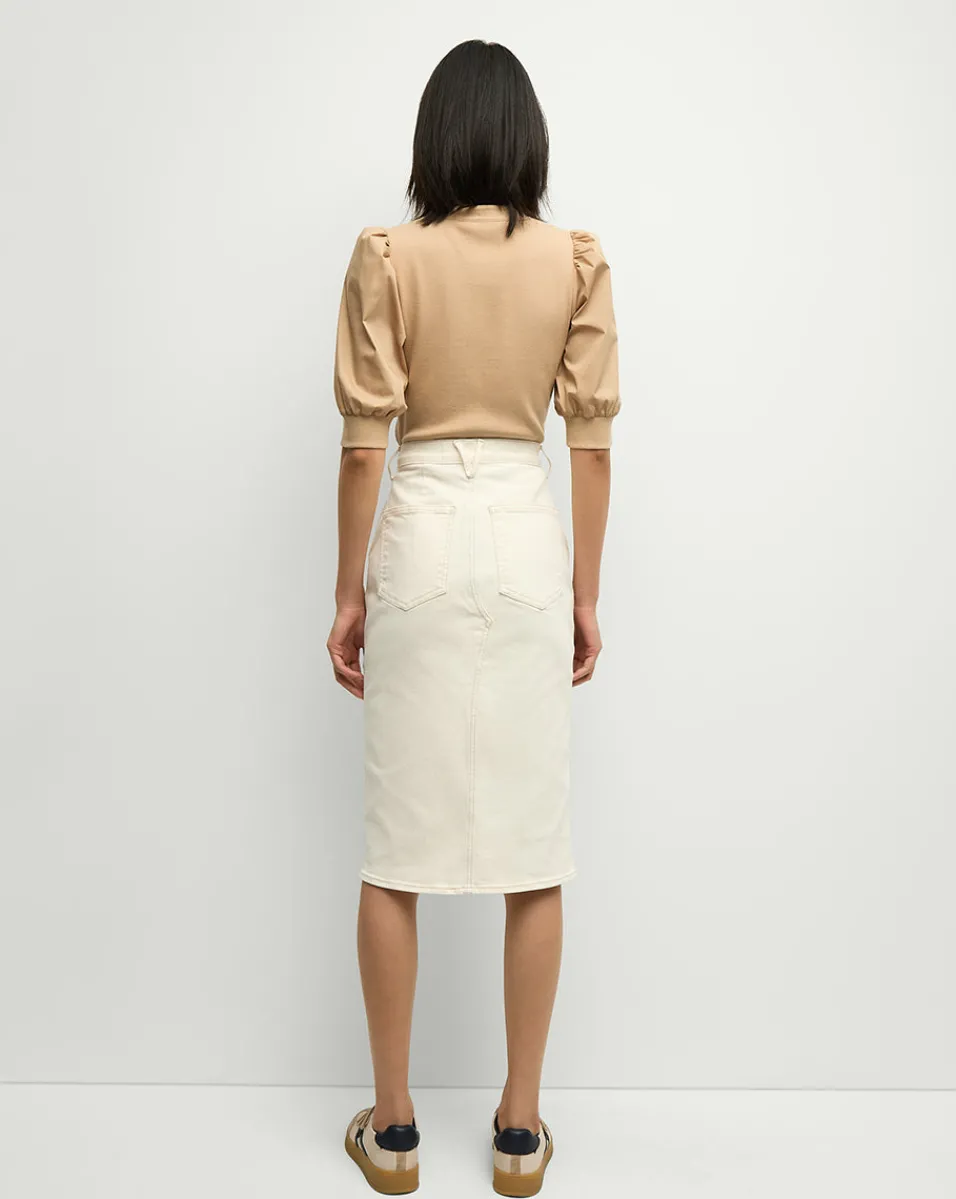 Veronica Beard Tops*Coralee Puff-Sleeve Tee in Khaki