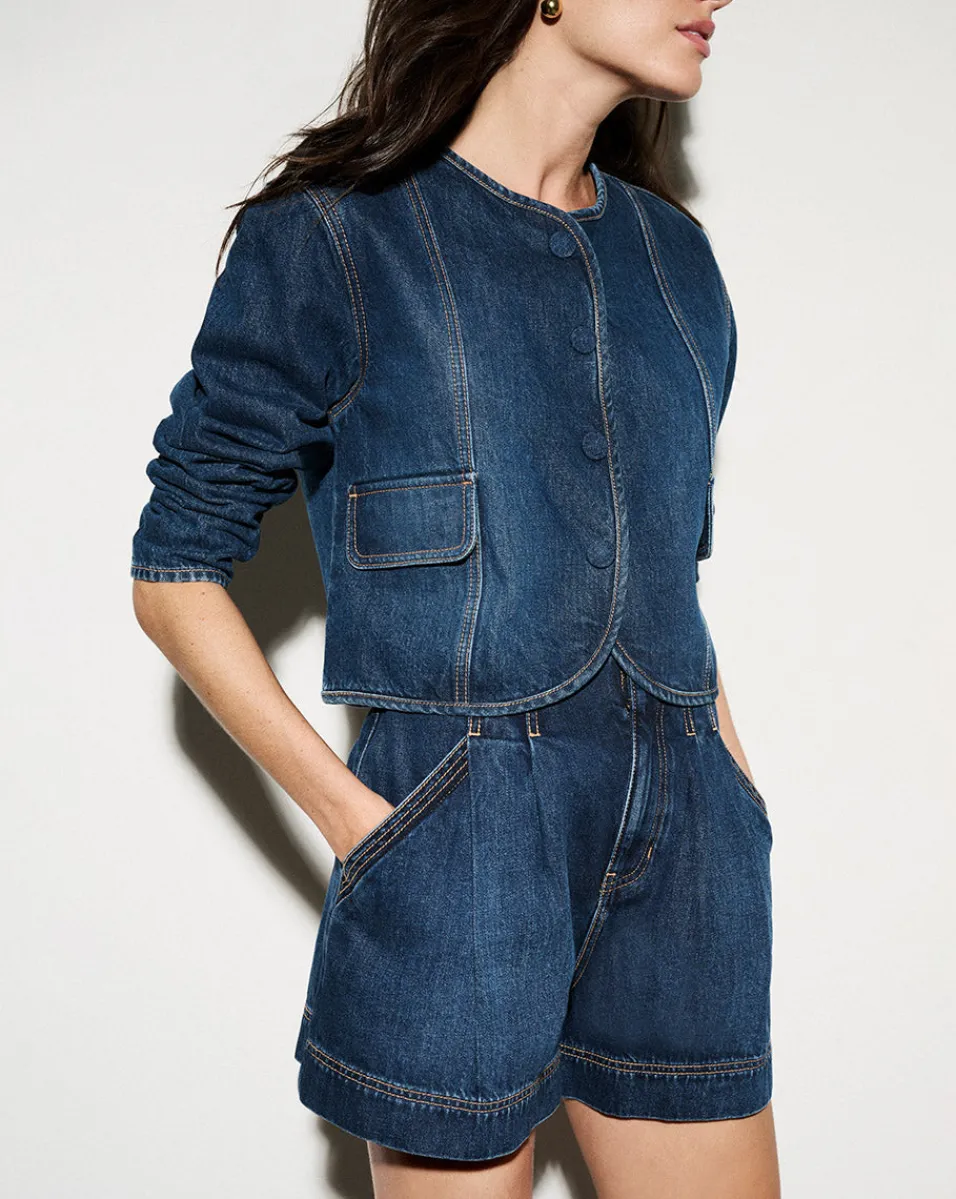 Veronica Beard Jackets & Outerwear*Cordell Denim Jacket in Dusted Oxford DustedOxford