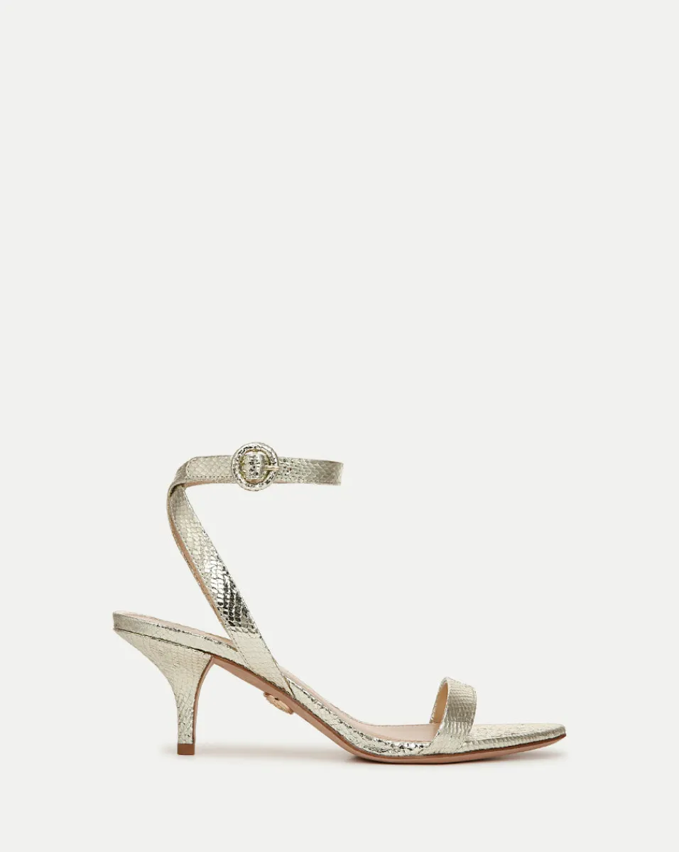 Veronica Beard Sandals*Darcelle Metallic Leather Sandal in Platinum