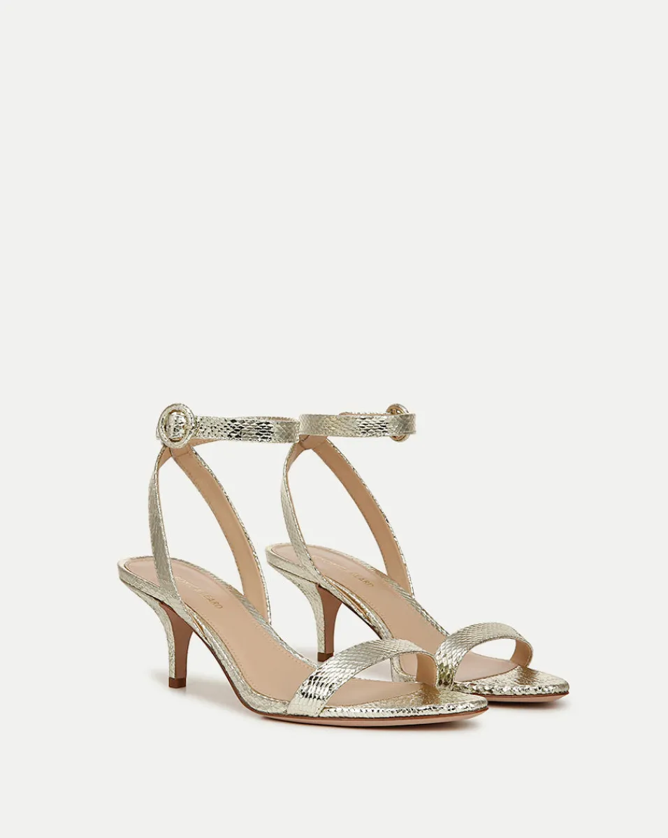 Veronica Beard Sandals*Darcelle Metallic Leather Sandal in Platinum