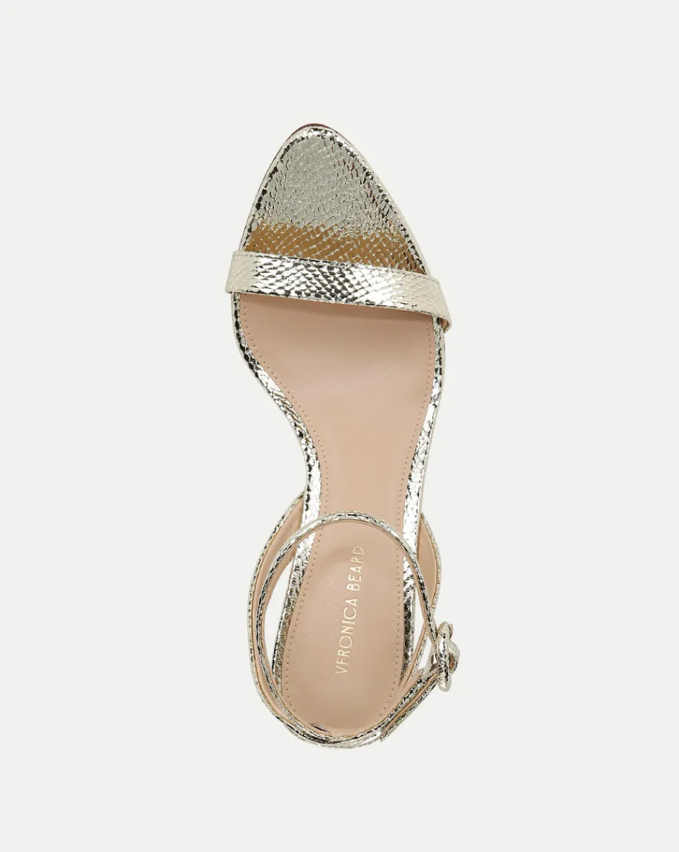 Veronica Beard Sandals*Darcelle Metallic Leather Sandal in Platinum