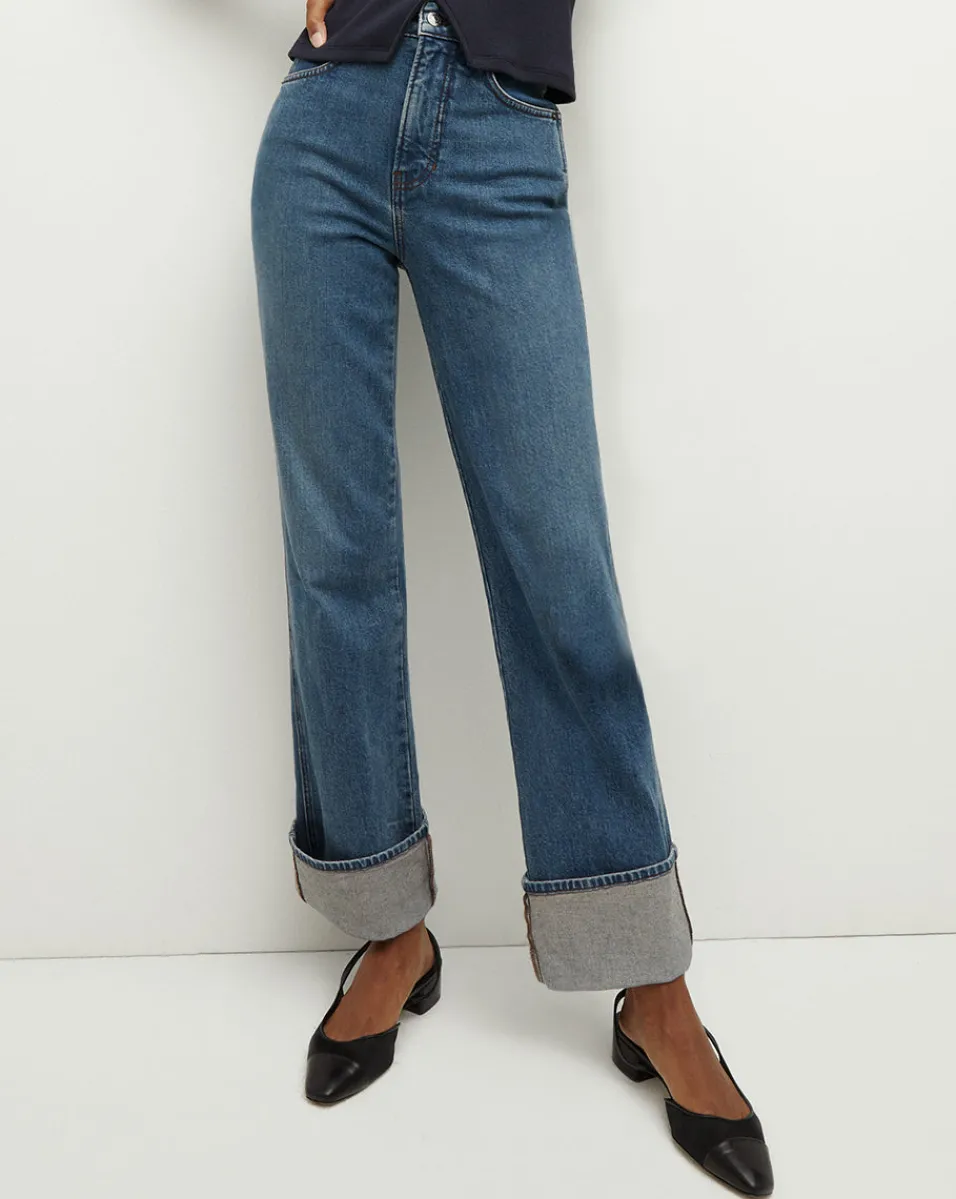 Veronica Beard Jeans*Dylan Cuffed Straight-Leg Jean in Thriller