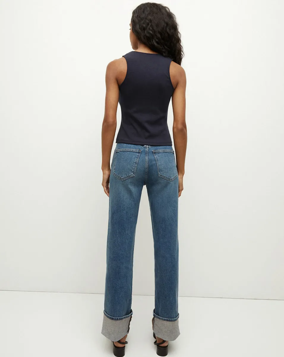 Veronica Beard Jeans*Dylan Cuffed Straight-Leg Jean in Thriller