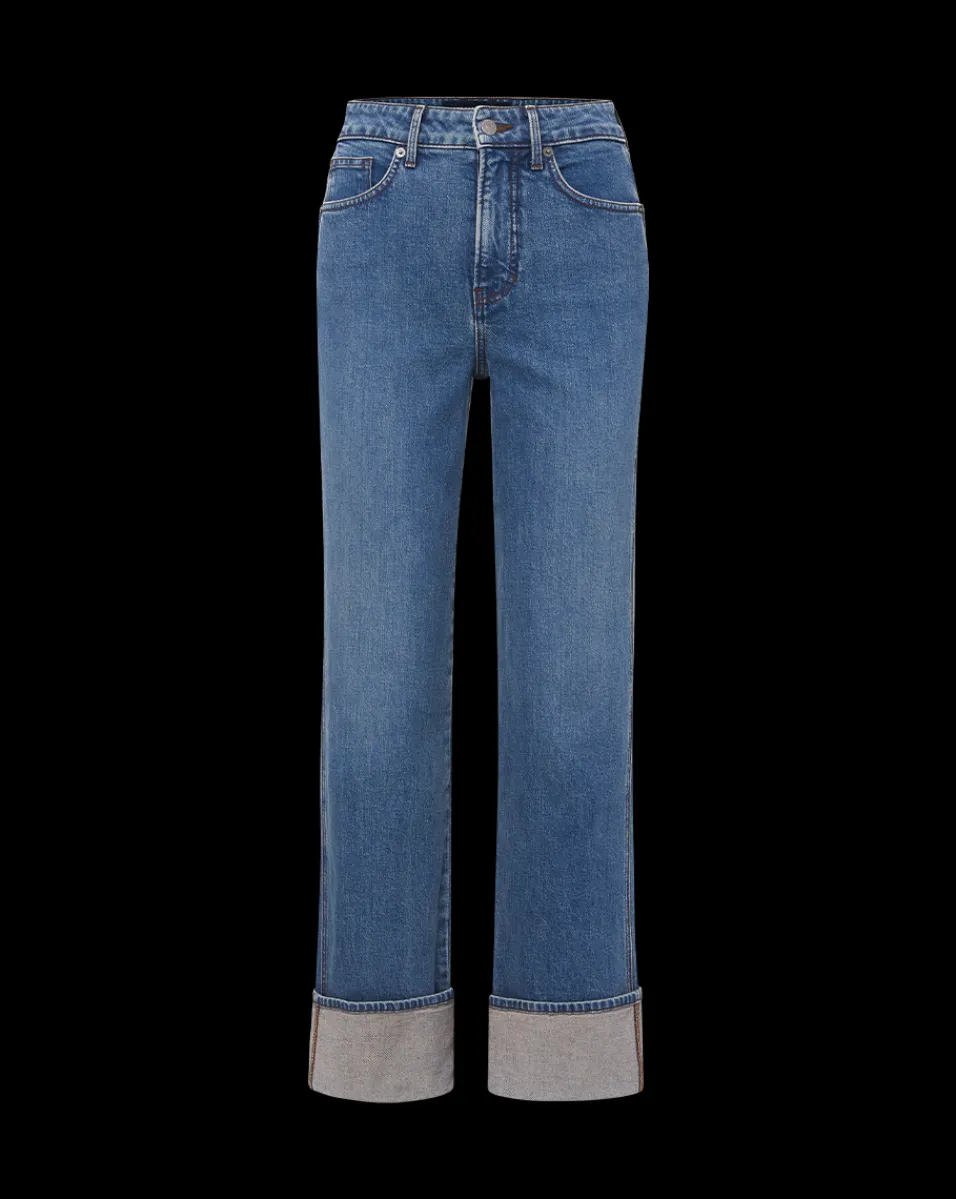 Veronica Beard Jeans*Dylan Cuffed Straight-Leg Jean in Thriller