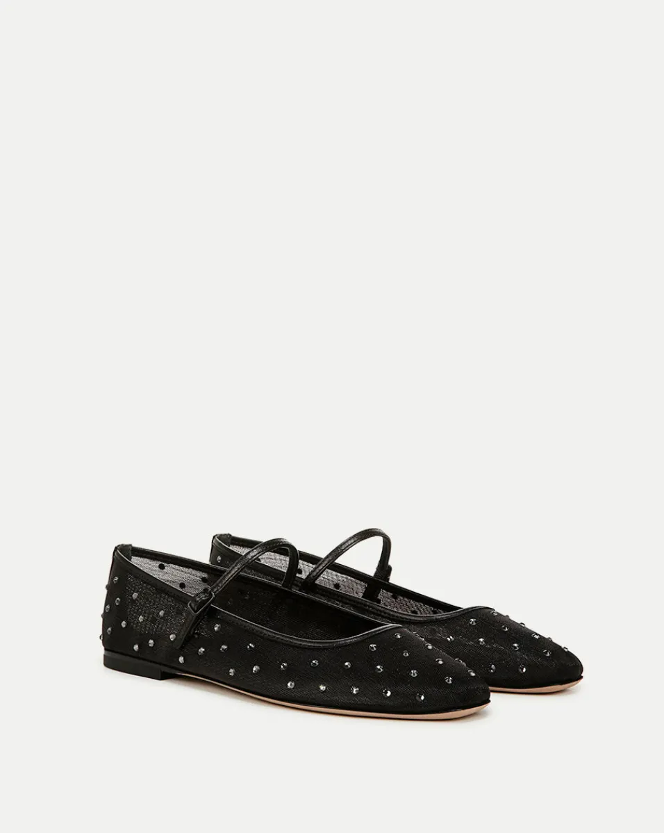 Veronica Beard Flats & Loafers*Ellie Crystal Mesh Flat in Black