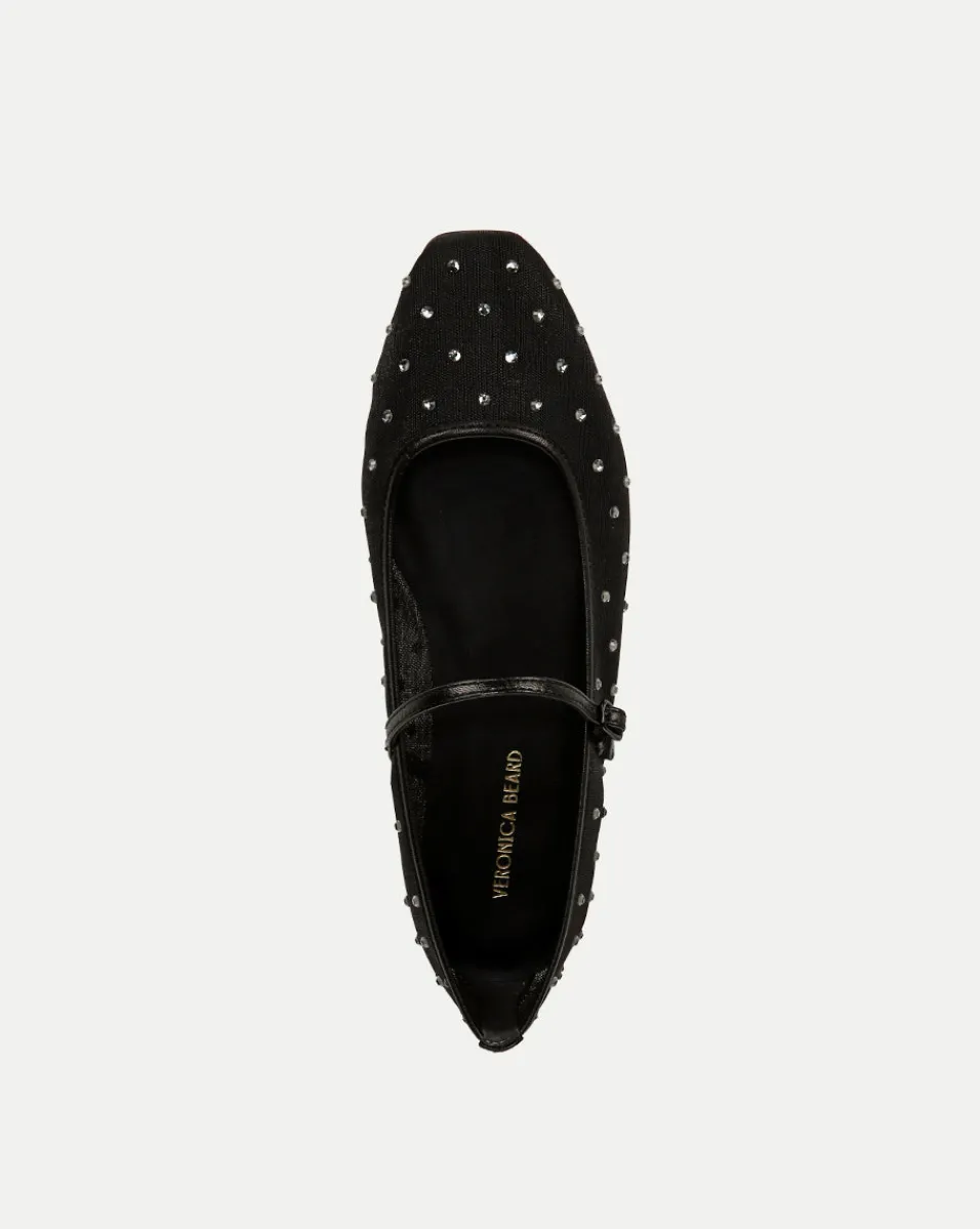 Veronica Beard Flats & Loafers*Ellie Crystal Mesh Flat in Black