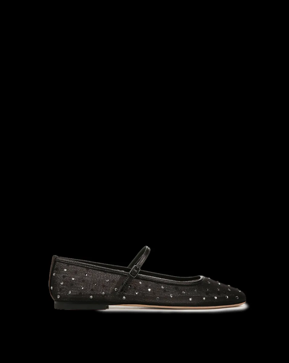 Veronica Beard Flats & Loafers*Ellie Crystal Mesh Flat in Black