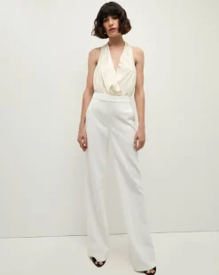 Veronica Beard Tops|Party Dressing*Fernanda Silk Bodysuit in x Poppy Delevingne Ivory