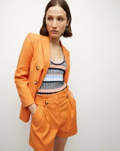 Veronica Beard Skirts & Shorts*Franzi Stretch-Linen Short in Orange