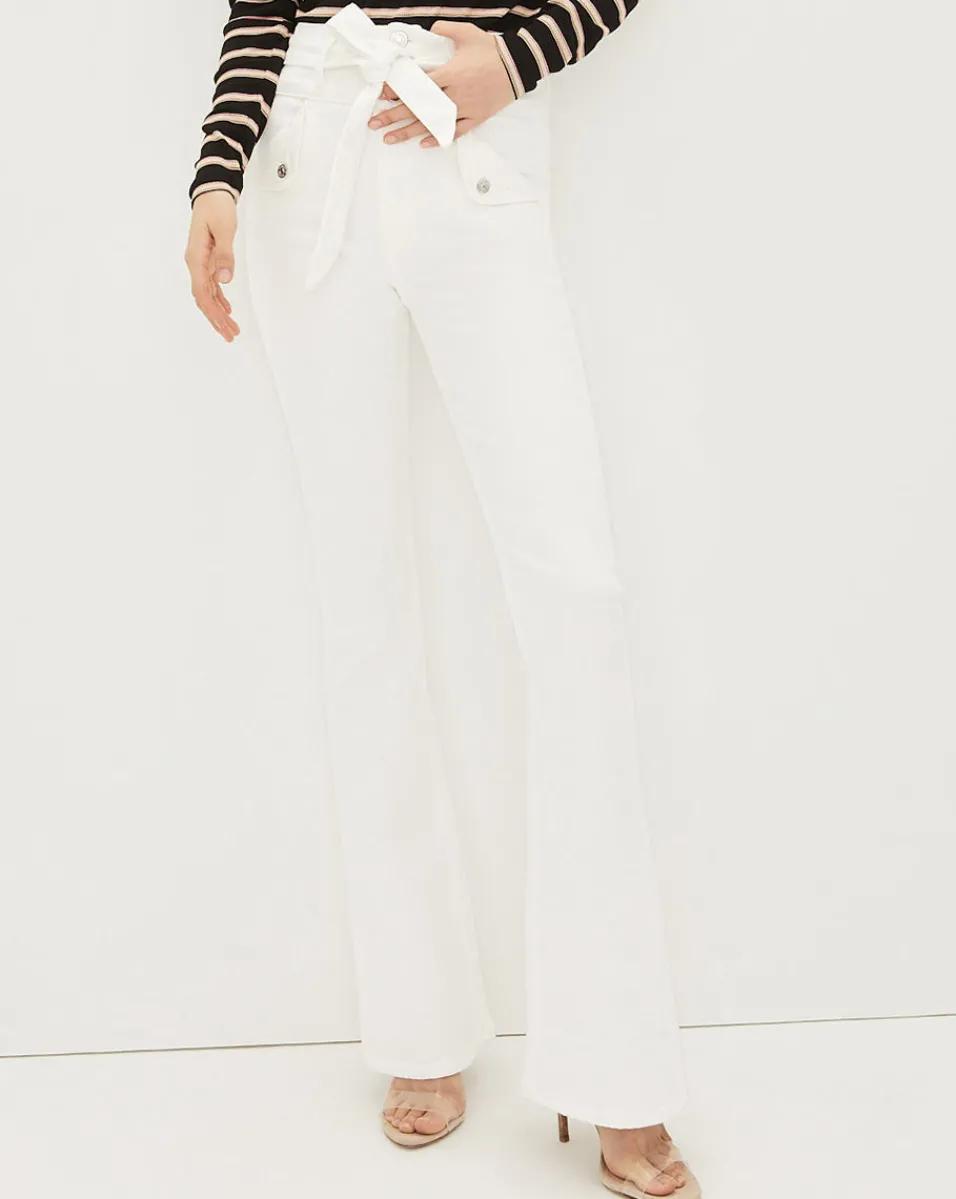 Veronica Beard Jeans*Giselle Skinny-Flare Jeans White
