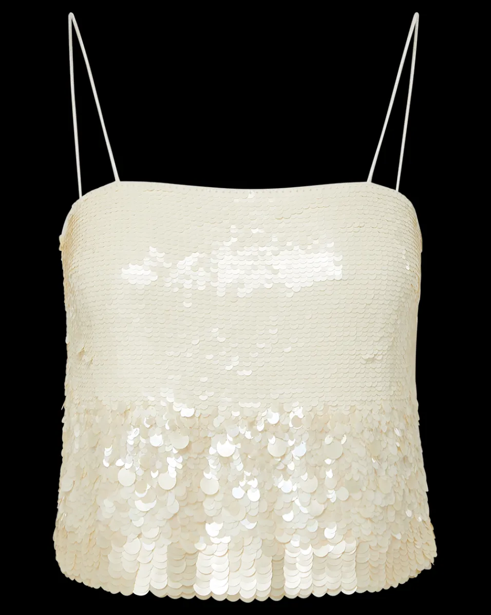Veronica Beard Tops*Harmoni White Sequin Tank IridescentOff-White