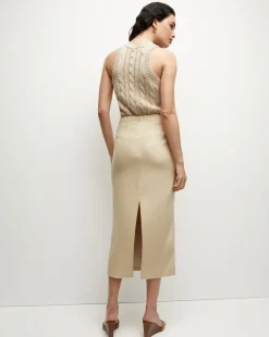 Veronica Beard Tops|Sweaters*Jerrel Silk-Linen Tank in Stone Khaki StoneKhaki