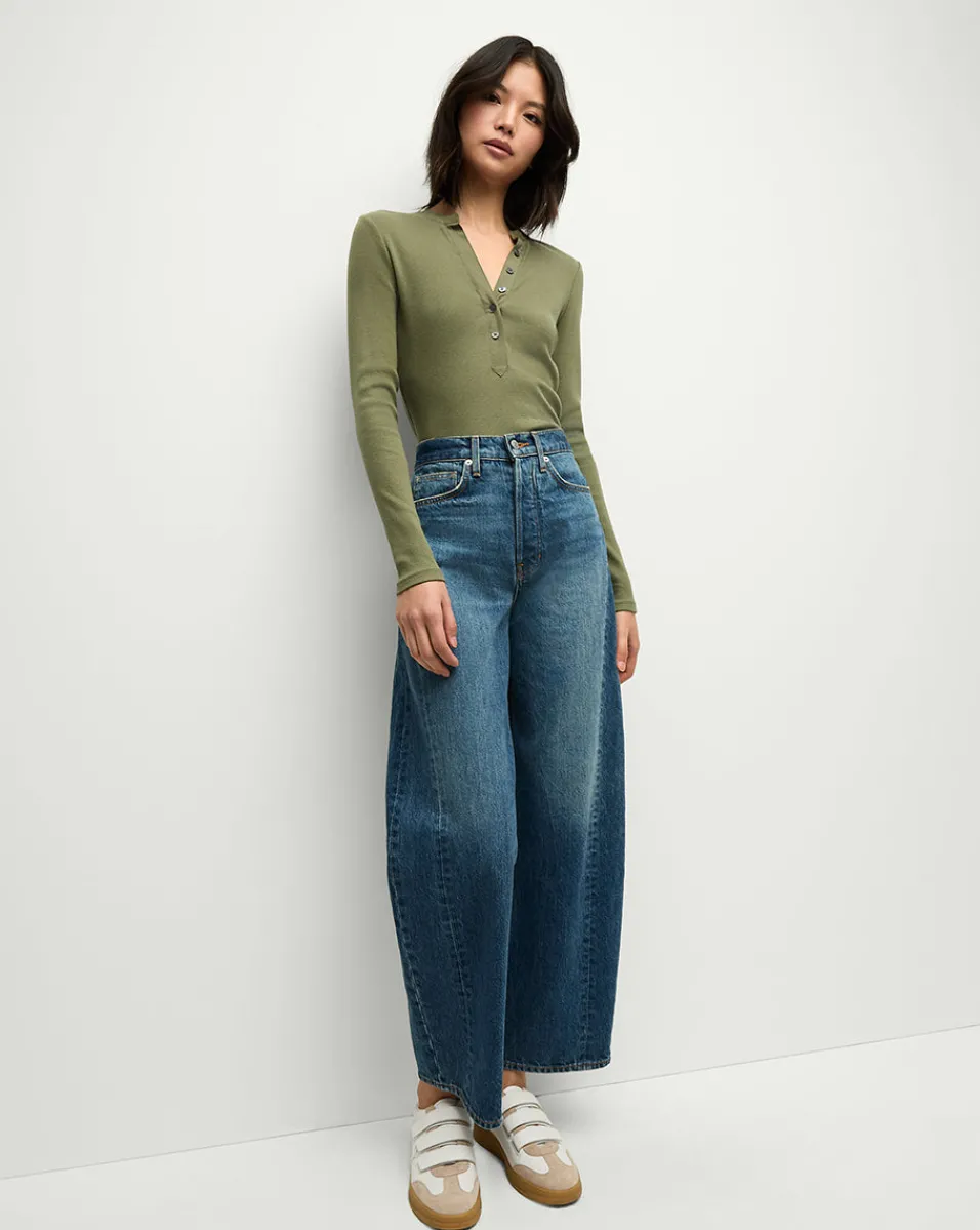 Veronica Beard Tops*Jocelyn Henley Shirt in Stone Army StoneArmy