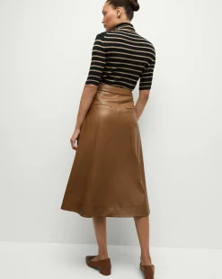 Veronica Beard Tops|Sweaters*Katrina Merino Wool Striped Sweater in Navy & Khaki Navy/Khaki