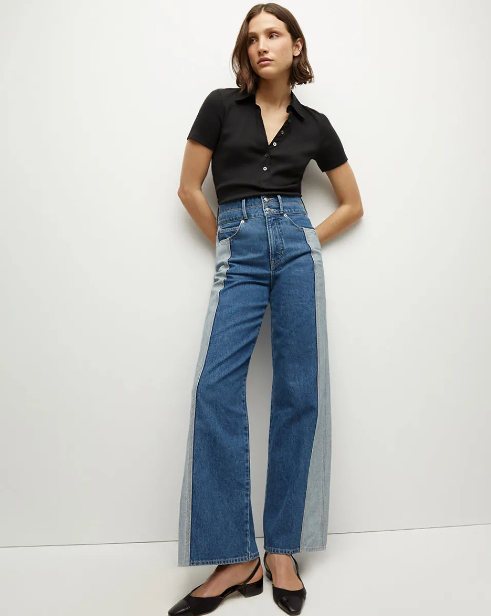 Veronica Beard Tops*Kearney Button-Down Tee in Black