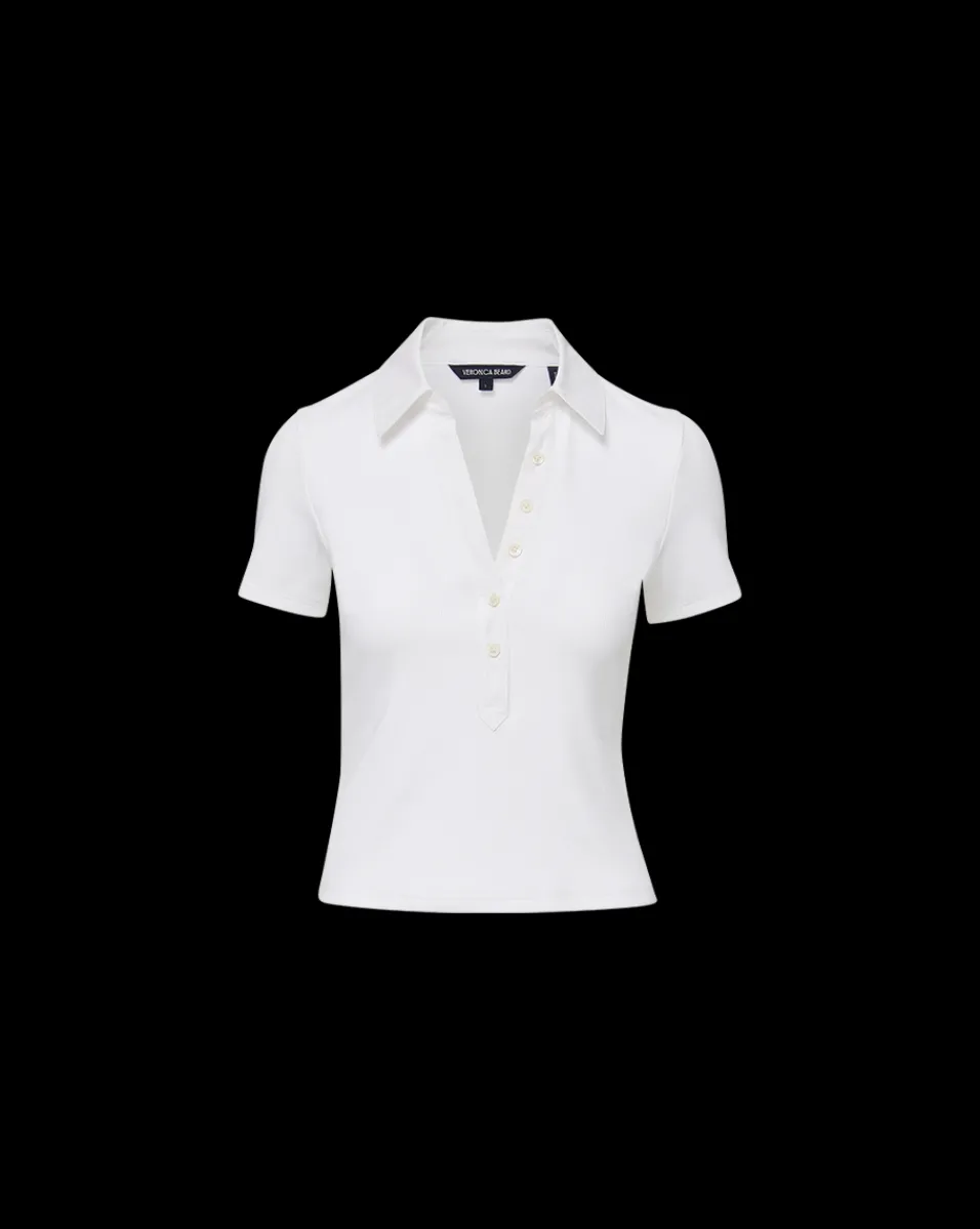 Veronica Beard Tops*Kearney Button-Down Tee in White