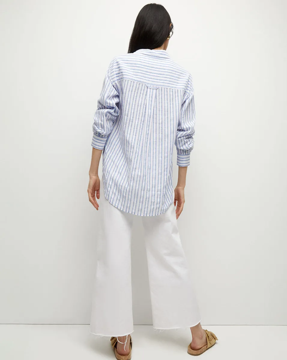 Veronica Beard Tops*Keiko Button-Down Shirt in Blue/White