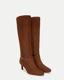 Veronica Beard Boots & Booties*Kenzie Mid-Heel Tall Boot Wide-Calf in Cedar