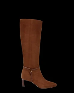 Veronica Beard Boots & Booties*Kenzie Mid-Heel Tall Boot Wide-Calf in Cedar
