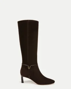 Veronica Beard Boots & Booties*Kenzie Mid-Heel Tall Boot Wide-Calf in Espresso