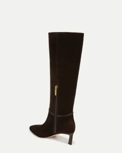 Veronica Beard Boots & Booties*Kenzie Mid-Heel Tall Boot Wide-Calf in Espresso