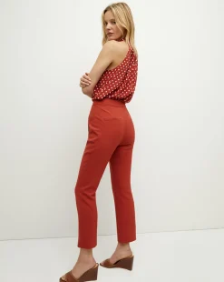 Veronica Beard Tops*Kovi Polka-Dot Halter Top in Brick Red/Ecru BrickRed/Ecru