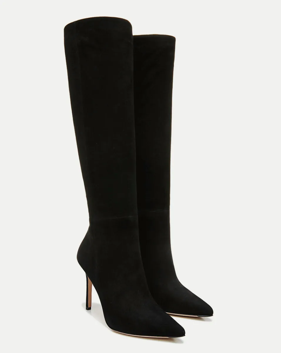 Veronica Beard Extended Sizes|Boots & Booties*Lisa Suede Tall Boot Wide Calf Black