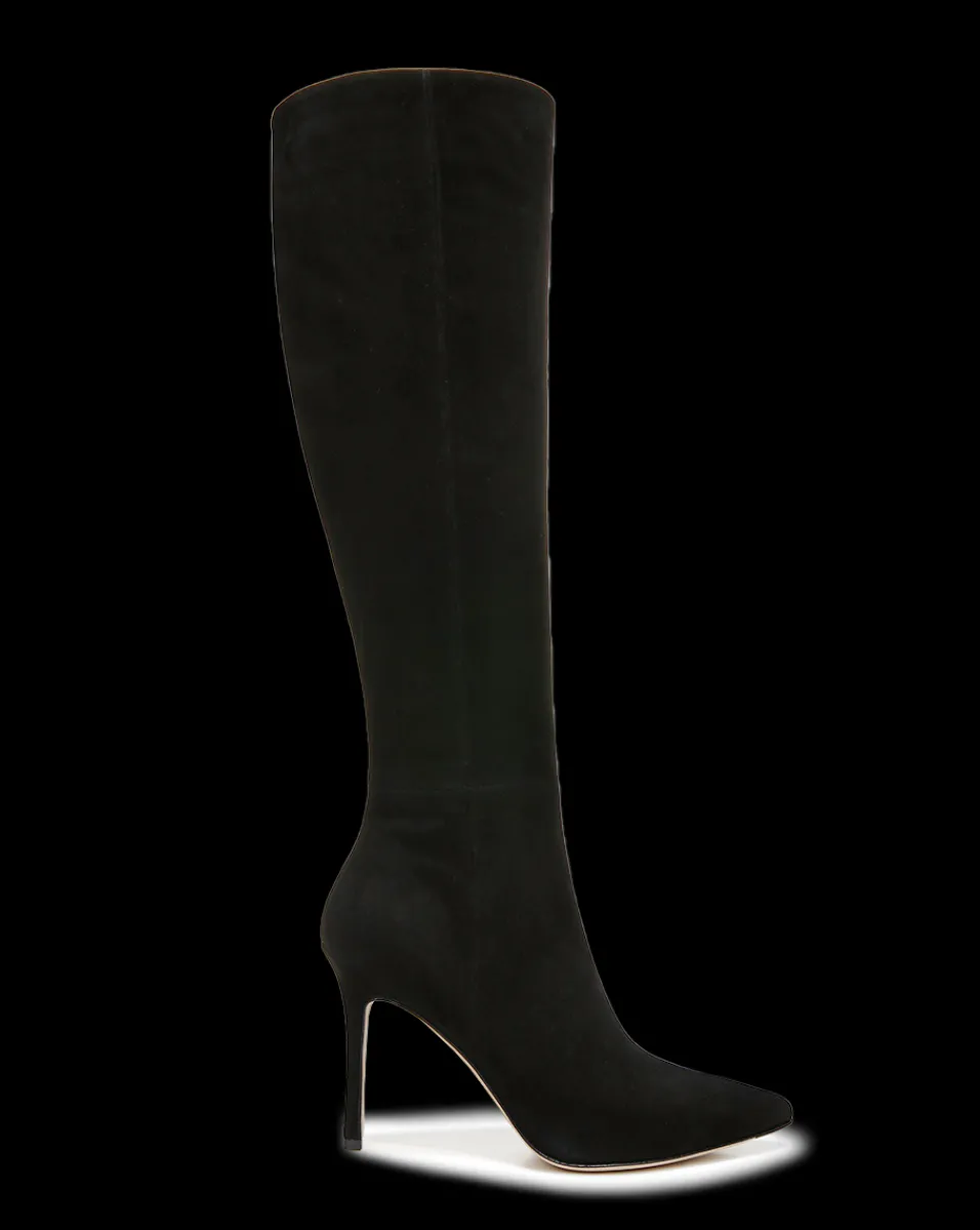 Veronica Beard Extended Sizes|Boots & Booties*Lisa Suede Tall Boot Wide Calf Black