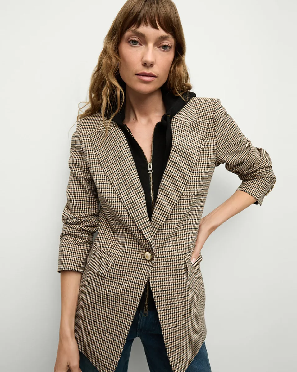 Veronica Beard Jackets & Outerwear|Matching Sets*Livvy Dickey Jacket | Houndstooth Blazer Sand/Black